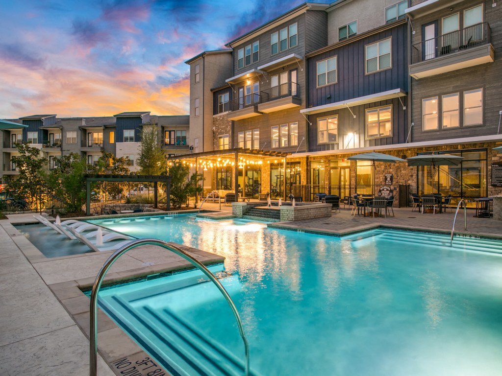 Pool at dusk
